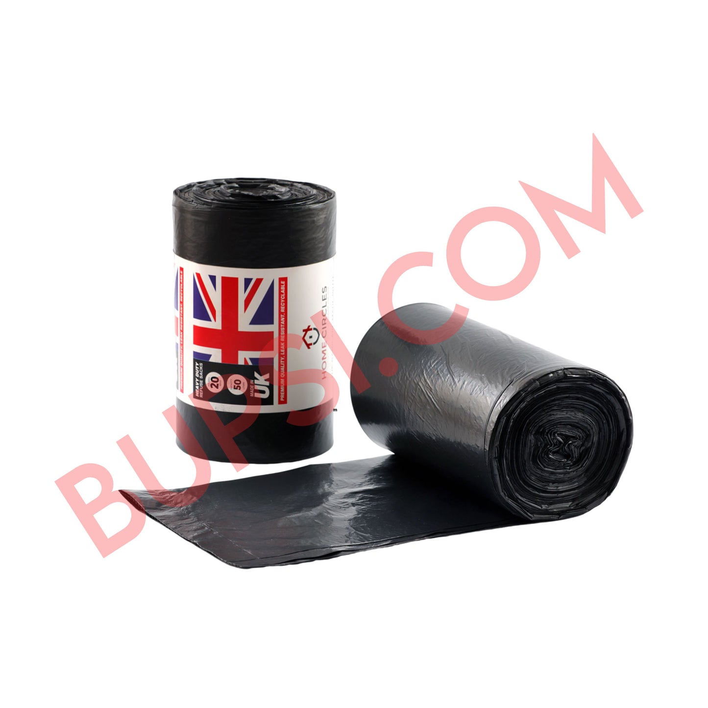 HOME CIRCLES 20 Black Bin Bags – 50L