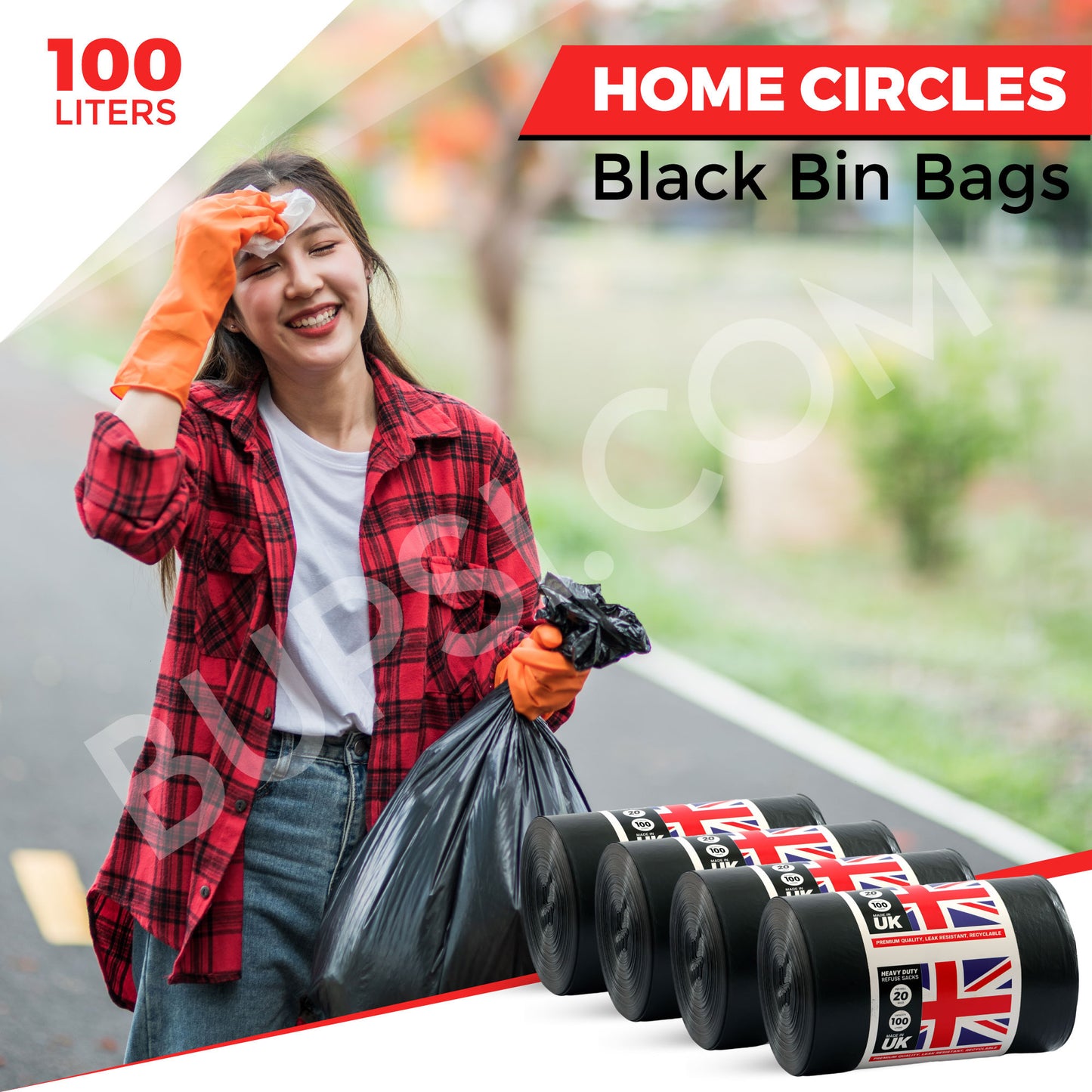100L Bags + 4 toilet rolls