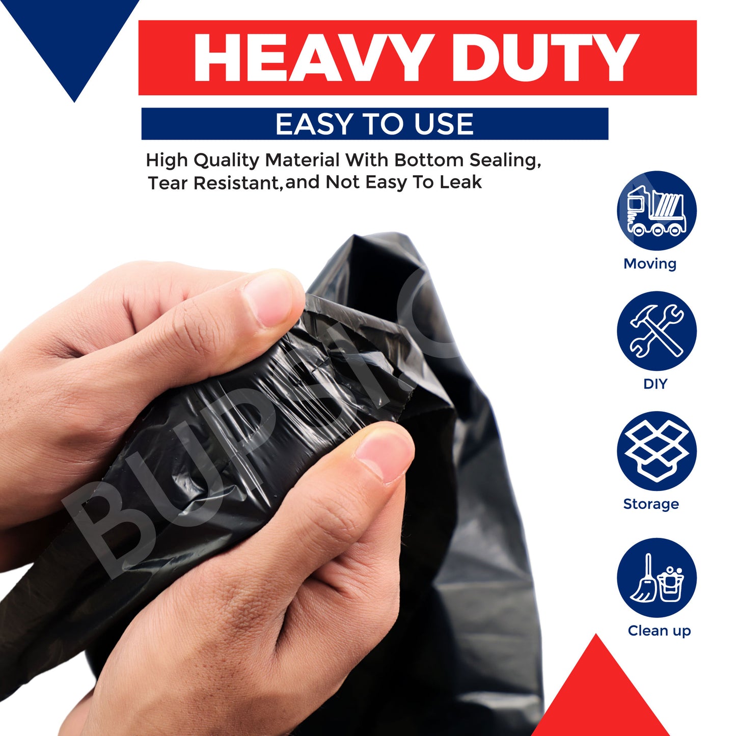 HOME CIRCLES Black Bin Bags – Pack of 50 heavy-duty 75L