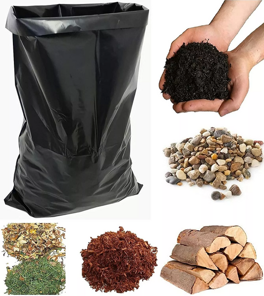 Black Rubble Sacks Builders Heavy Duty Strong Bags - 100 pcs (30KG CAPACITY)