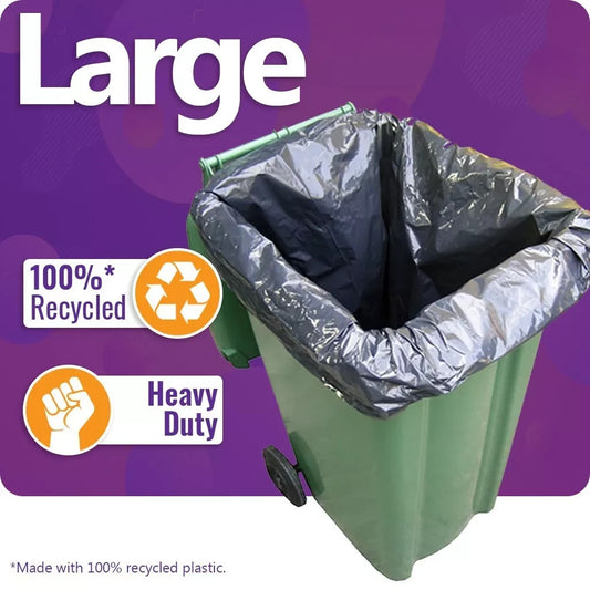 Heavy Duty Wheelie Bin Bags on a roll Black Liners for Rubbish Refuse Waste
