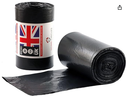 100 Heavy Duty Refuse Sacks 100L Strong Black Bin Bags Rubbish Waste Liners