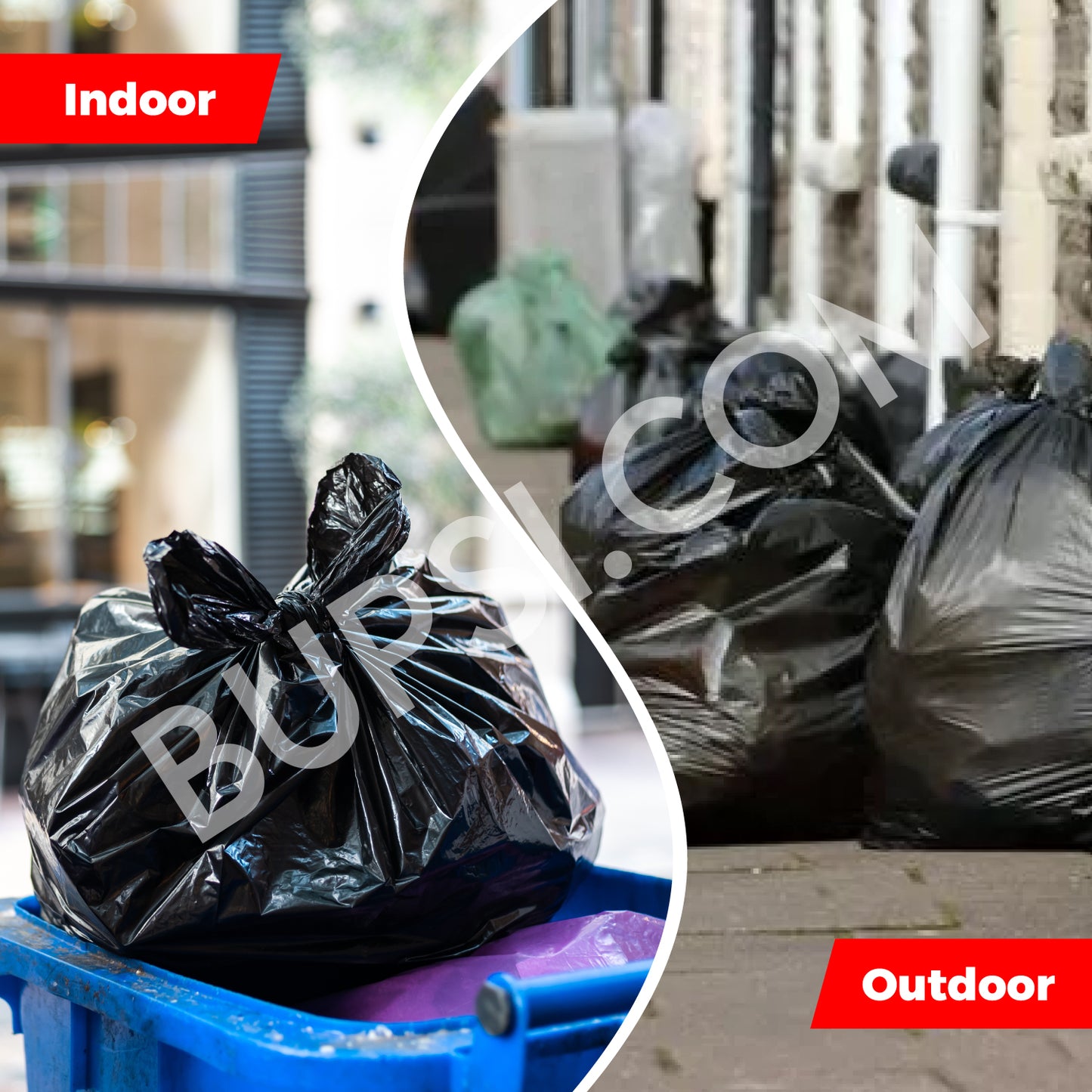200 Pack | Extra Heavy Duty Black Refuse Sacks | 18" x 29" x 39"