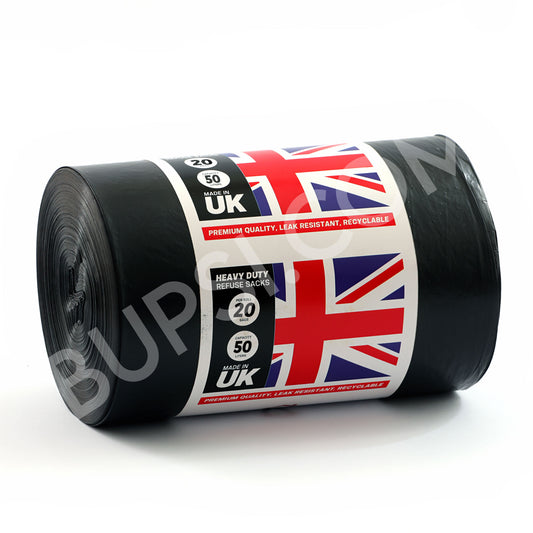 HOME CIRCLES 20 Black Bin Bags – 50L