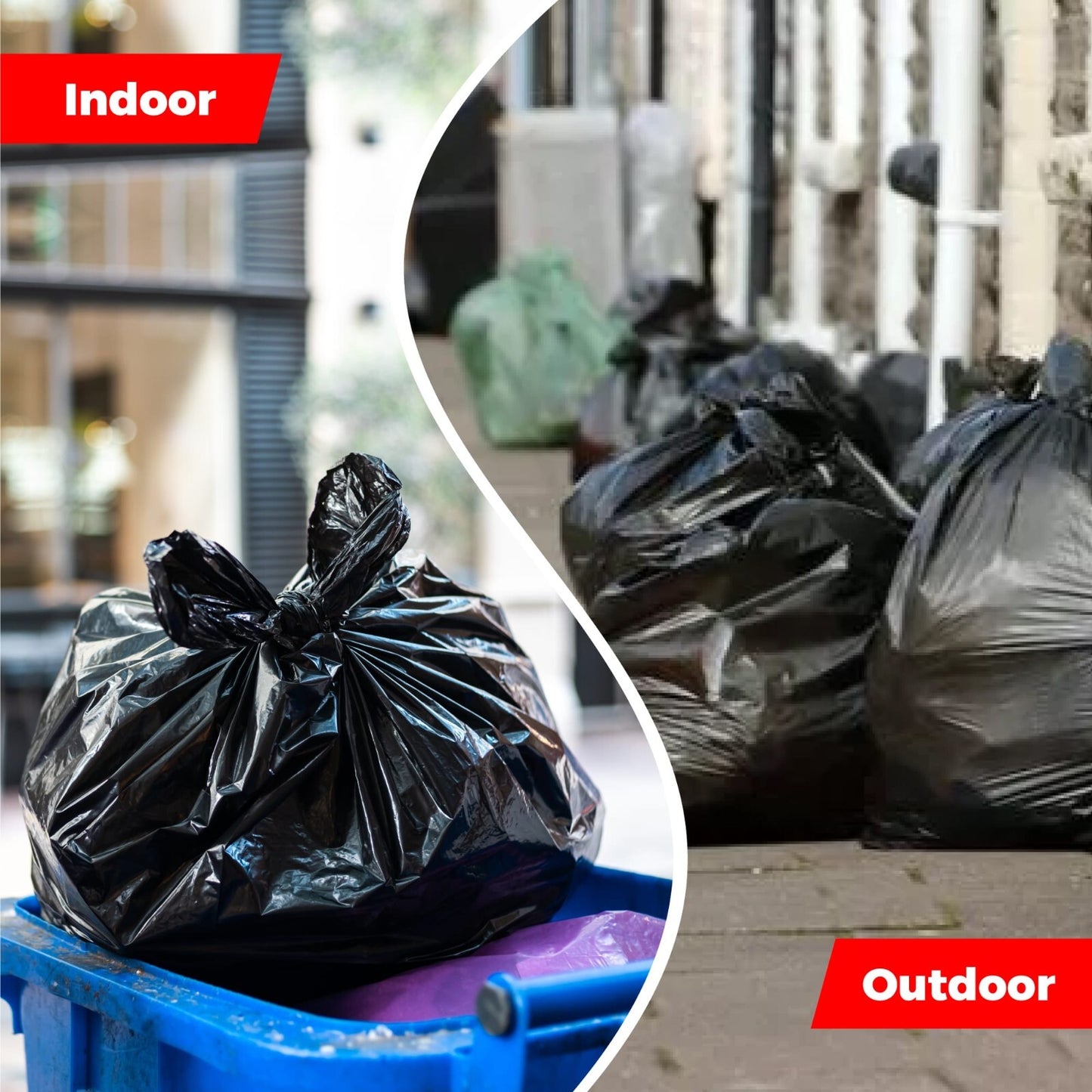 100 EXTRA STRONG BLACK HEAVY DUTY BIN LINERS BAGS  REFUSE SACKS - COMMERCIAL