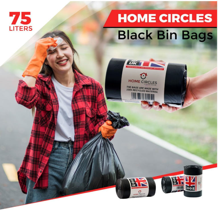 200 Refuse Sacks Heavy Duty 75 Litre Thick Rubbish Bags Super Strong Bin Liners