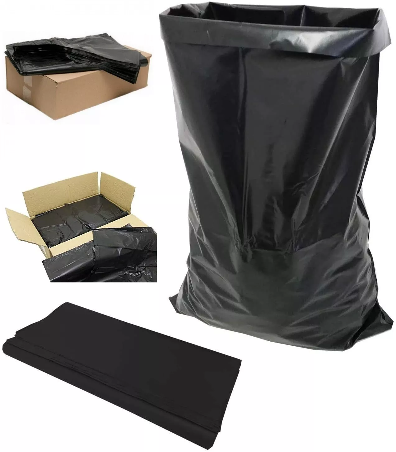Black Rubble Sacks Builders Heavy Duty Strong Bags - 100 pcs (30KG CAPACITY)