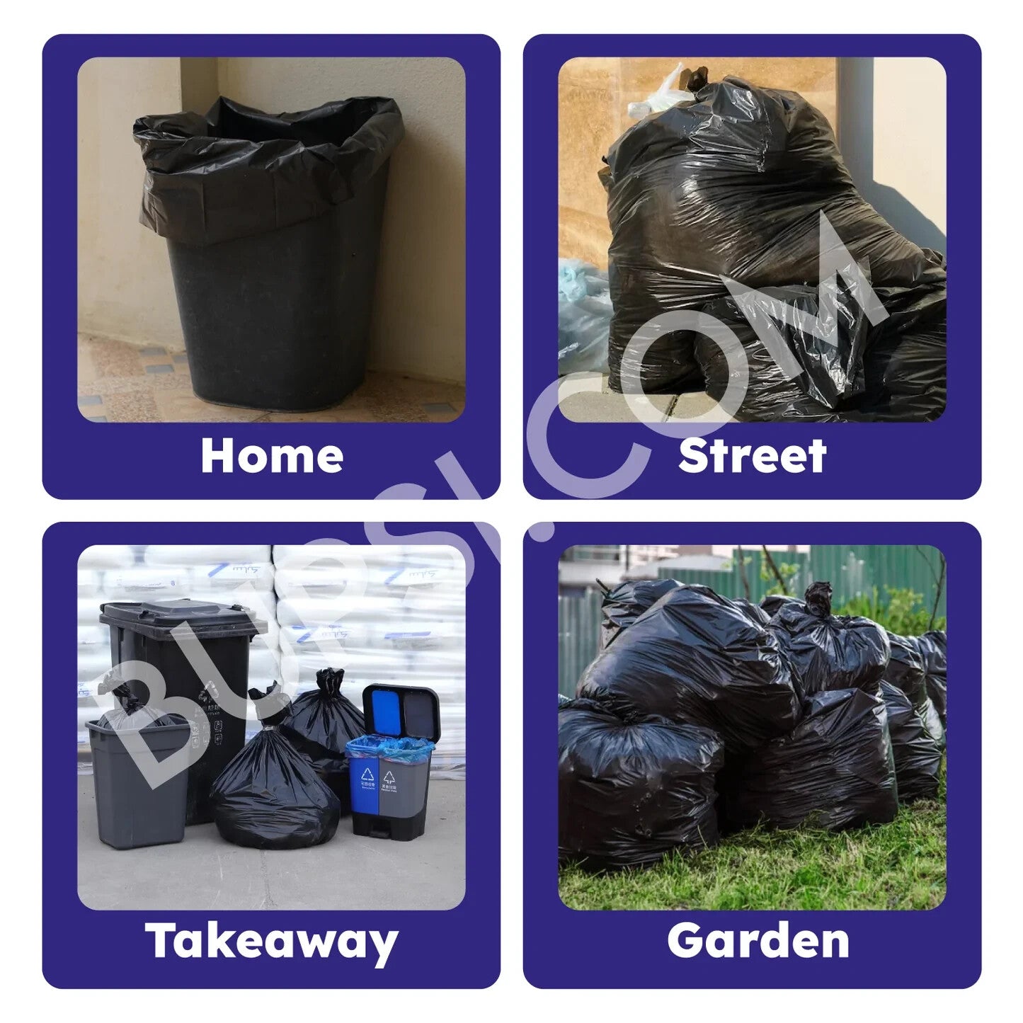 EXTRA STRONG BLACK HEAVY DUTY BIN LINERS BAGS RUBBISH WASTE REFUSE SACKS 200G UK