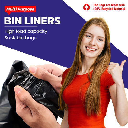 100 EXTRA STRONG BLACK HEAVY DUTY BIN LINERS BAGS  REFUSE SACKS - COMMERCIAL